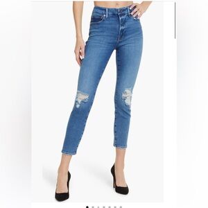 Good Legs Ripped High Waist cropped skinny jeans